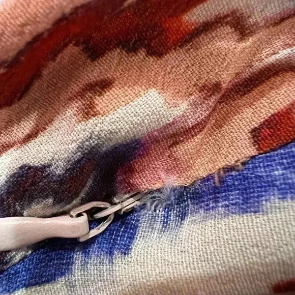 Zara Women’s Watercolor And Ikat Asymmetrical Hem Dress Ruffle Detail NWT Small - Picture 5 of 5